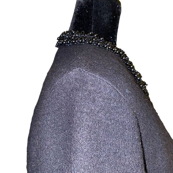 Chico’s‎ Jazzy Jewel Black Wool Embellished Cardigan Jacket L / 12/ 2 - Picture 6 of 13